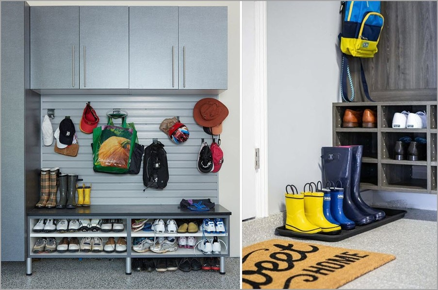 Customize garage into mudroom