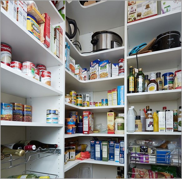 Well stocked pantry for supplies