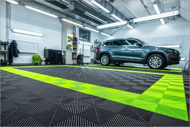 Green Garage Flooring at