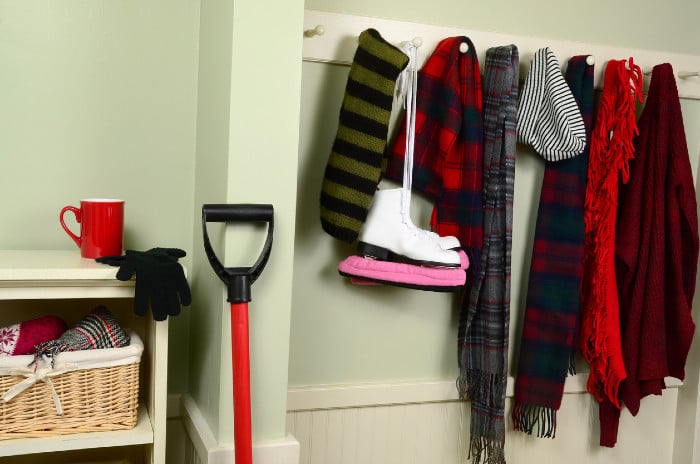 Mudroom with hooks