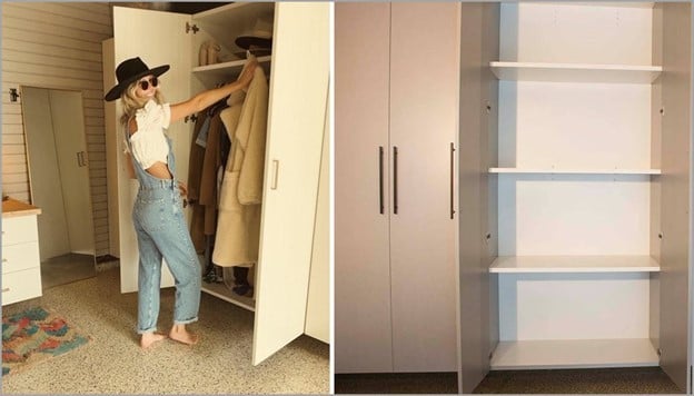 Custom closet for clothes storage